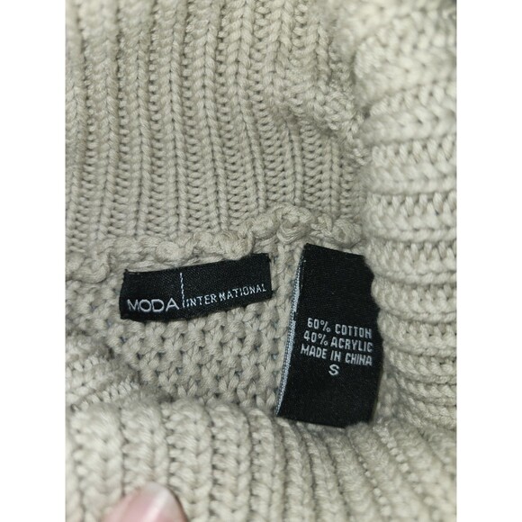Moda Women’s Turtleneck Ribbed Knit Sweater — Size Small — Taupe/Beige Cozy - Picture 6 of 6